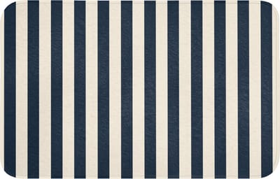 WC mat 80x50 cm - Antislip - Verticale strepen - Blauw - Crème - Toiletmat - Vloermat - Douchemat - Toilet tapijt - Toiletmatten