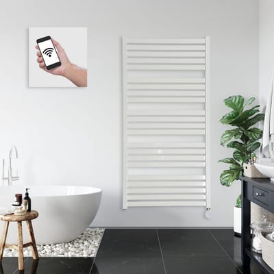 Elektrische Badkamerradiator Zwart met Thermostaat en Timerfunctie