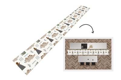 Keukenloper - Keukenmat - Jongens - Kinderen - Patroon - Dinosaurus - 400x50 cm - Keuken vloerkleed