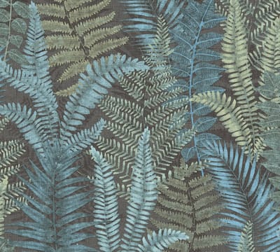 VAREN BLADEREN BEHANG | Botanisch - Zwart Blauw Groen - LivingWalls Famous Garden