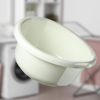 KADAX Kunststof kom, spoelbak in verschillende maten en kleuren, robuuste wasbak, universele kom, spoelbak voor badkamer, wasruimte (5 l, crème)
