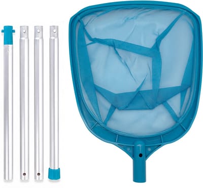 Purepeak Zwembad Net met 4-Delige Steel - 146 cm - Schepnet - Blauw - Vijver