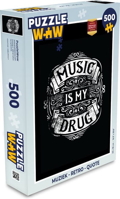 Puzzel Muziek - Retro - Quote - Legpuzzel - Puzzel 500 stukjes