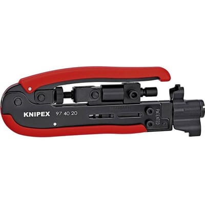 Knipex 97 40 20 SB Compressiegereedschap Geschikt voor: F-stekker, BNC-stekker, RCA-stekker RG59, RG6, RG11