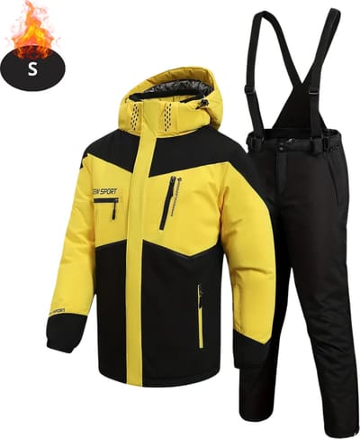 Bovista Skipak - SkiBroek - Skijas - Ski Suit - Wintersport - Heren - 2-Delig - Geel - Maat S