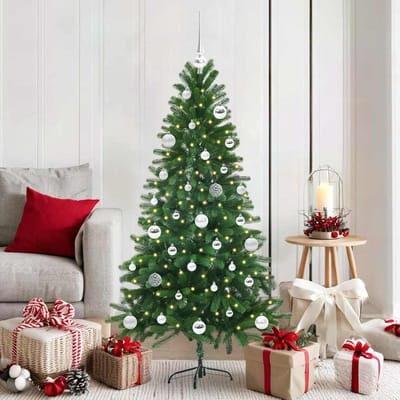 vidaXL - Kerstboom - met - 150 - LED - met - standaard - Groen - 150 - cm - PE