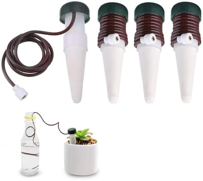 Automatische Watergeefspikes voor Planten, Zelfwaterende Drippers voor Binnen en Buiten, 4-Pack Irrigatiesysteem voor Thuis en Kantoorplanten