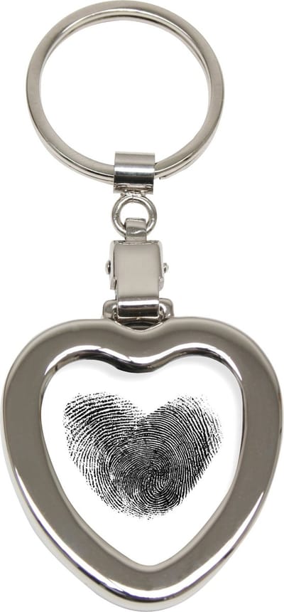 Deknudt Frames sleutelhanger hartvorm - metaal - pasfoto 3,5x4 cm