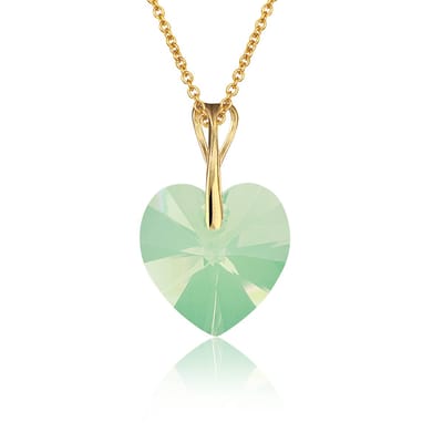 Montebello Ketting Pim HG528 - Swarovski Hart - 925 Zilver Verguld - Ø14mm - 50cm
