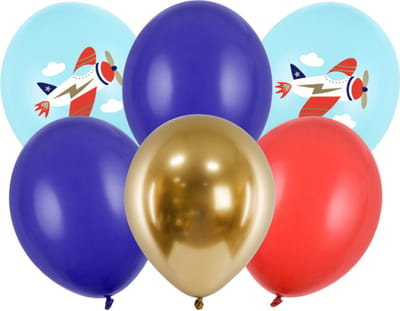 Partydeco - Partydeco ballonnen - Vliegtuig (6 stuks)