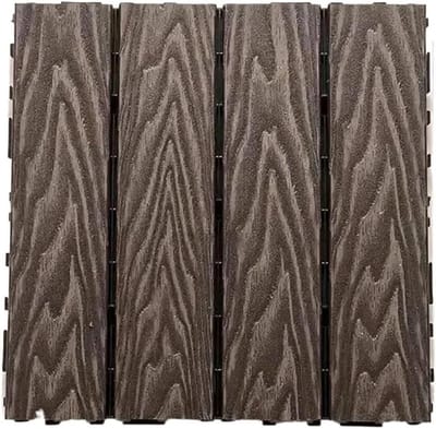 Terrastegels Hout - Houten Vloeren - Buiten Leven - Eenvoudige Installatie - 30 x 30 cm - Houtkleur