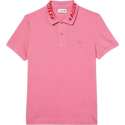 Lacoste Heren Movement Gegraveerde Kraag Polo Shirt (Roze)
