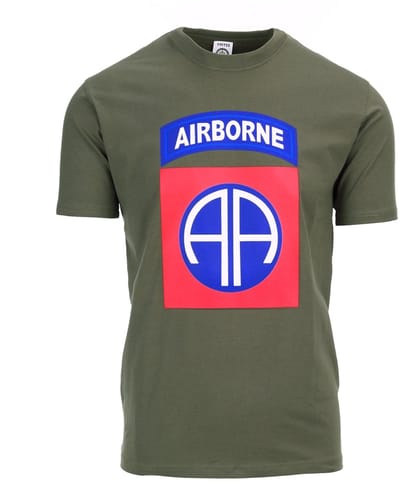 Fostex Garments - T-shirt 82nd Airborne big logo (kleur: Groen / maat: M)