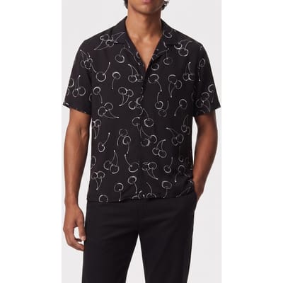The Kooples Short-sleeved Shirt With Shark Neck Black Maat: S | Casual Overhemden Outlet | Heren | Zwart
