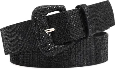 Metallic Glitter Riem - Zwart | Riemmaat 90 cm - Lengte 105 cm | Kunstleer | Fashion Favorite