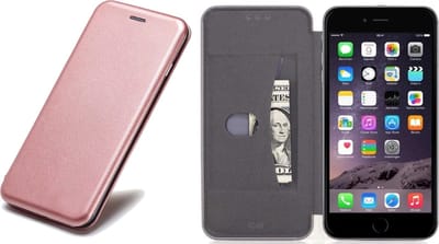 Hoesje geschikt voor iPhone 6s / 6 - Book Case Kunstleer Minimalistisch Roségoud