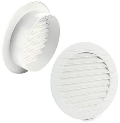 Ventilatierooster met Insectenbescherming - Diverse Kleuren en Maten, Ø 60-160mm