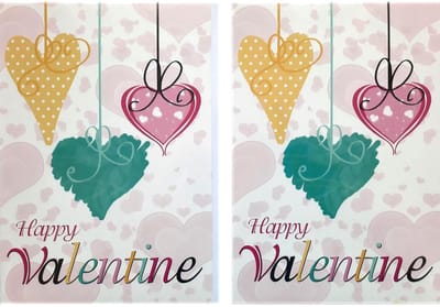 2 Wenskaarten - Valentijnskaarten - Happy Valentine - 12 x 17 cm - VAL-011