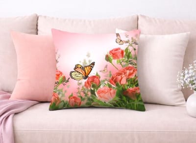 Velvet Butterfly Dreams Collection Kussenhoes - Vlinders - Bloemen - Sierkussenhoes - 45x45 cm