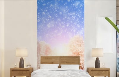 Behang - Fotobehang Sneeuw - Zon - Winter - Breedte 120 cm x hoogte 240 cm