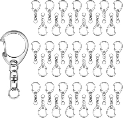 Ketting Haken - Sluitingen Karabijn - DIY Sieraden Maken - 360 Graden Draaibaar - 4.4 cm Lengte - Zilverkleurig