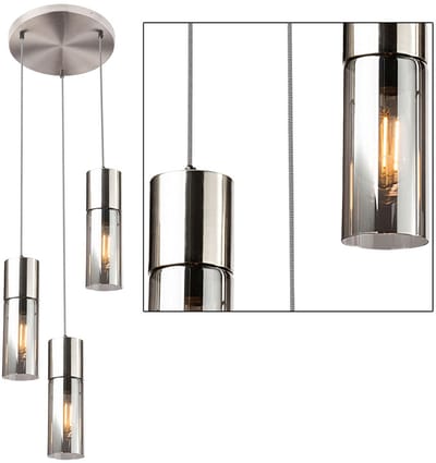 Globo - hanglamp - Annika - nikkel - glas - Ø 30cm - E27 - 21000-3HN