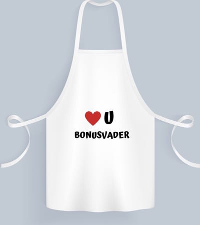 Akyol - love u bonusvader Keukenschort - Papa - de liefste bonusvader - vader cadeautjes - vaderdag - verjaardag - geschenk - kado - 82 bij 71 cm