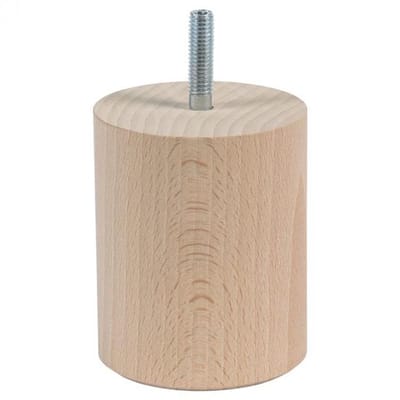 Meubelpoot rond Ø 5 cm en hoogte 7 cm van massief hout (M8) - Set van 4 stuks