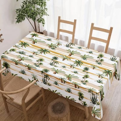 Tropische Palmboom Rechthoekige Tafelkleed voor Tafeldecoratie Keuken Eetkamer Waterdicht Herbruikbaar Tafelkleed voor Tafel Feest 100x160cm
