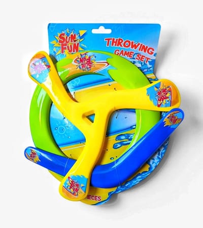 Sun Fun frisbee set van 3 - Geel Groen en Blauw - Zomerspeelgoed - Buiten - Plastic