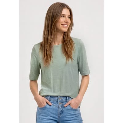 Basic Shirt met ronde hals in Unifarbe