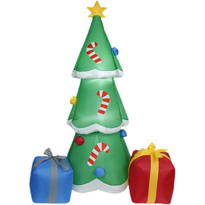 6FT Kerst Opblaasbare Kerstboom met Geschenkdozen Vormige LED Opblaasbare Kerst Opblaasbare Rekwisieten Met US Plug