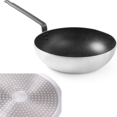 HENDI Wokpan – Aluminium – Marble anti-aanbaklaag – Ø32 cm – Hittebestendig tot 260°C