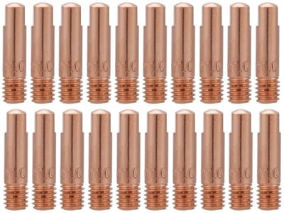 Dailygoods- Mig-mondstuk 20 Stuks - Koperen Punt - Robuust en Duurzaam - Eenvoudig te Monteren - Totale Lengte 2,3 cm - Lange Levensduur - Lasmondstuk