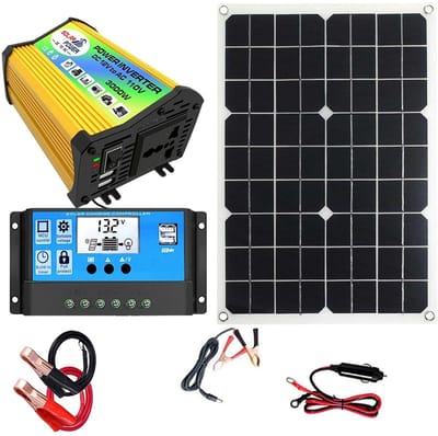 Zonnepaneel Kit - Energie Set - Off Grid Stroom - Monokristallijn Paneel - 18W - Zwart