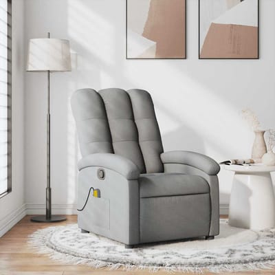 vidaXL - Massagestoel - verstelbaar - stof - lichtgrijs