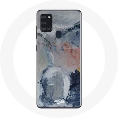 Samsung Galaxy A21S hoesje Grijze abstracte textuurachtergrond grijs