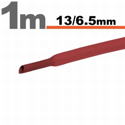 10× 1 Meter Krimpkous Rood 13 / 6,5 mm – 10 Stukken Van 1 Meter – Warmtekrimpbuis Voor Isolatie En Kabelbescherming – Geschikt Voor Elektrische Installaties En Reparaties [11024P]