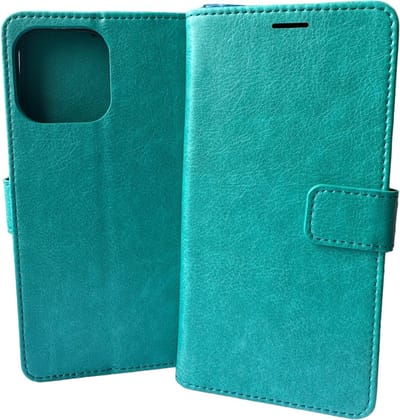 Portemonnee Book Case Hoesje Geschikt voor: iPhone 14 Pro - Mint groen