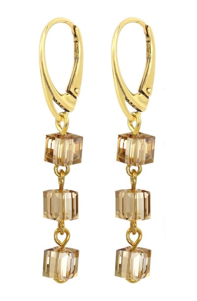 ARLIZI 1741 Oorbellen Swarovski Kristal Kubus - Verguld - 5 cm