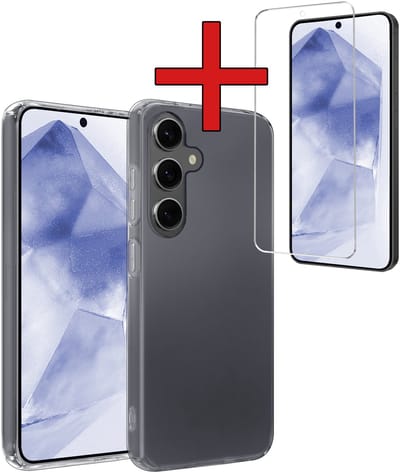 Hoesje - Met Screenprotector - Geschikt voor Samsung Galaxy A56 - Sterk & Shockproof - Telefoon Hoes - Back Cover - Siliconen Case - Telefoonhoes - Transparant