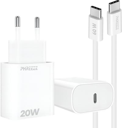 20w Power Delivery oplader met usb C poort met usb C kabel 1m - Snellader
