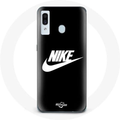 Coque pour samsung galaxy A30 Nike Logo blanc fond Noir