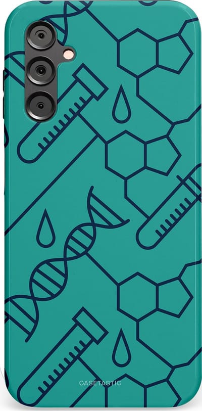 Casetastic hoesje geschikt voor Samsung Galaxy A14 (2023) 5G / Samsung Galaxy A14 (2023) 4G - Dubbellaagse bescherming - DNA Creaties - Fashion Case - Turquoise