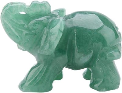 2 inch natuurlijke jade olifant ornament (groene aventurijn steen) (willekeurige linker en rechter richting van de voet en staart), Andere verzamelobjecten
