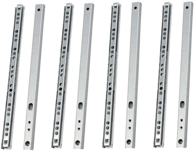 Allecto - Drawer Guides - Keukenladen - Volledig uitneembaar - 17mm breed - Kogelgeleiders - 10kg draagvermogen - Geschikt voor DIY-projecten