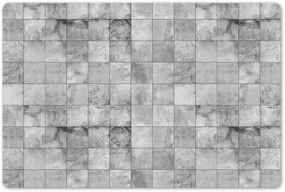 Placemats 45x30 cm - Placemat kunststof - 1 stuk - Design - Grijs - Wit - Structuren - Tegels - Borden onderleggers - Decoratie voor op tafel - Keuken tafeldecoratie accessoires - Vinyl onderlegger - Tafelversiering