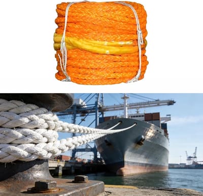 Anker Touw - Scheepslijn Docklijn - Zware Schepen - 50 Ton Breeksterkte - 30 mm Diameter - Wit of Oranje
