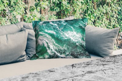 Buitenkussens - Oceaan - Water - Zee - Luxe - Groen - Turquoise - 60x40 cm - Weerbestendig