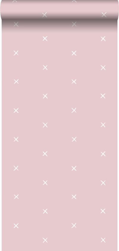 ESTAhome behang grafisch motief roze - 53 cm x 10.05 m - 139069